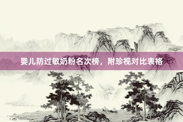 婴儿防过敏奶粉名次榜，附珍视对比表格