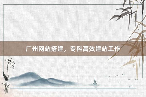 广州网站搭建，专科高效建站工作